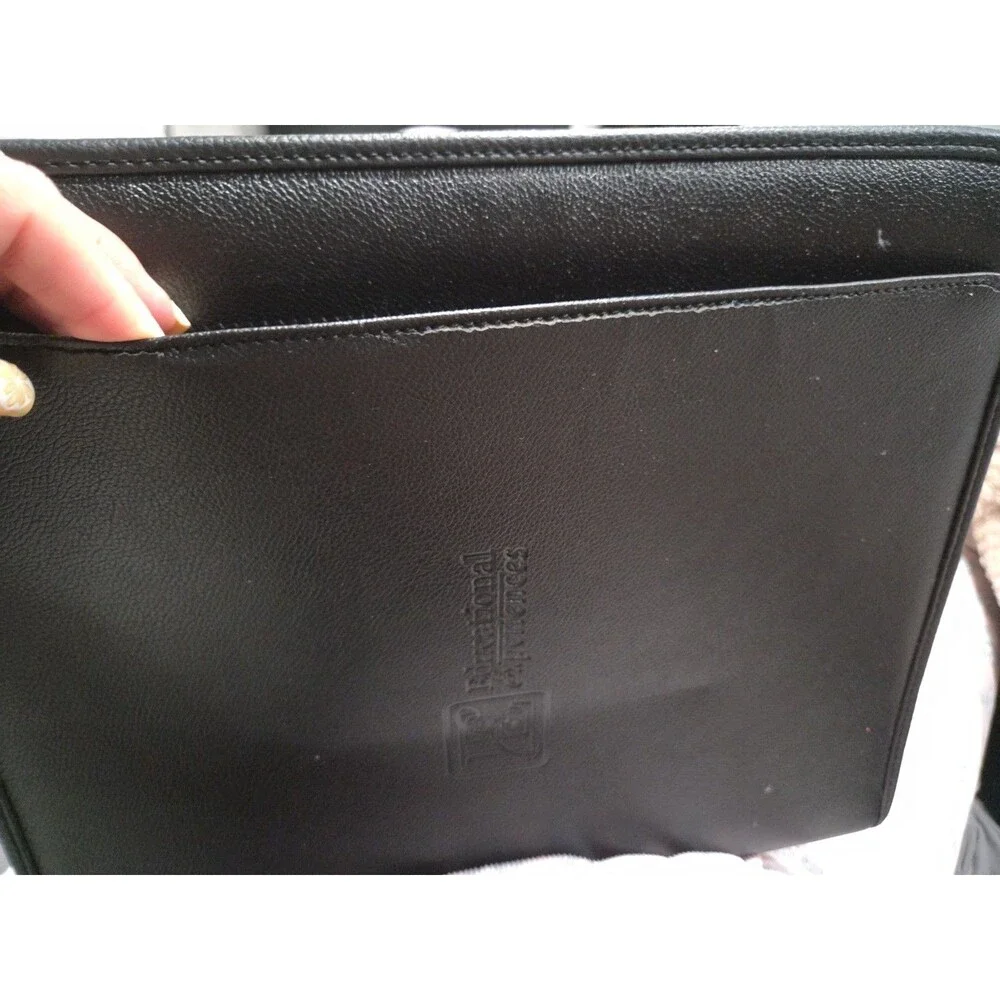 LEED'S Black Organizer Genuine Leather With Legal Pad Padfolio Portfolio B18